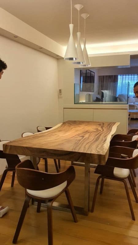 7 mesa de jantar em madeira acácia Pinterest