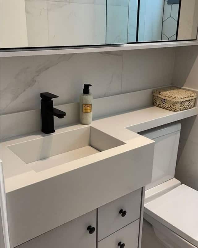 10 banheiro com bancada de mármore branco prime @aquarela marmores