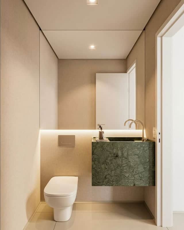 13 bancada de lavabo em mármore verde @gabrielamolinos arquitetura