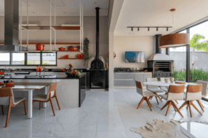 Cozinha integrada com área gourmet: +40 ideias incríveis!