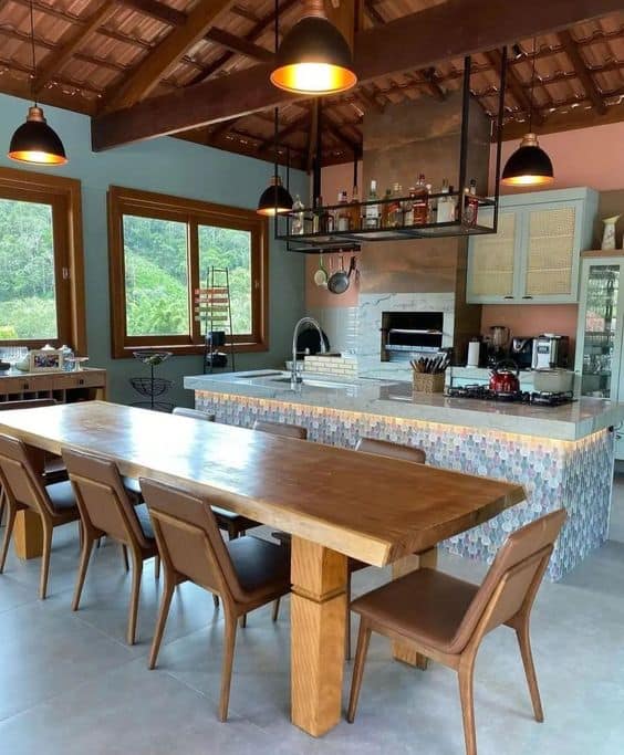 27 cozinha rústica integrada com área gourmet Pinterest