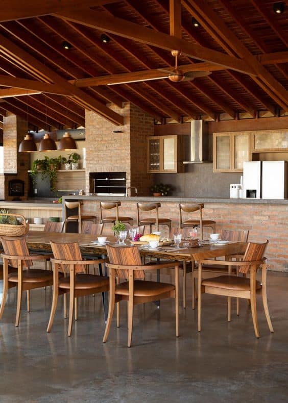 33 cozinha rústica integrada com área gourmet Casa de Valentina