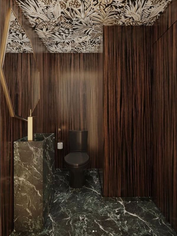 33 lavabo com piso em mármore verde @erikaqueirozarquitetos