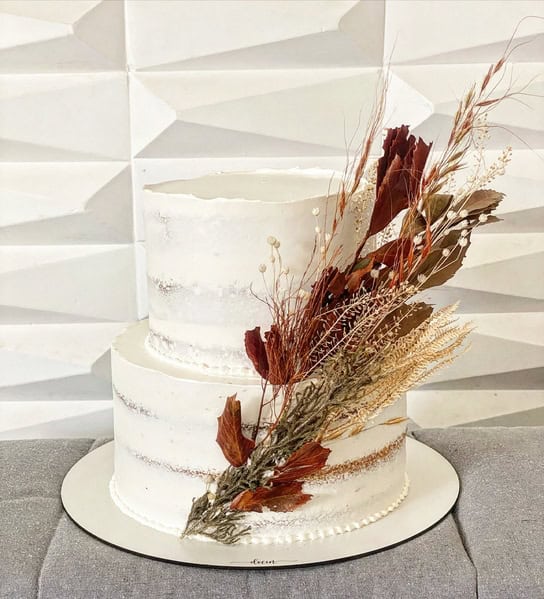 35 bolo com flores secas casamento country @docin pnz