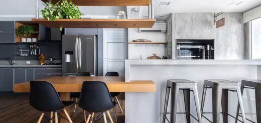 35 cozinha apartamento integrada com área gourmet Casa e Jardim