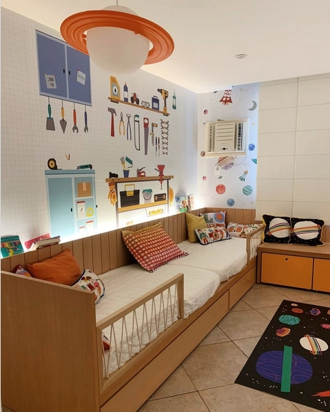 23 quarto infantil com móveis madeira tauari @atelieranfer