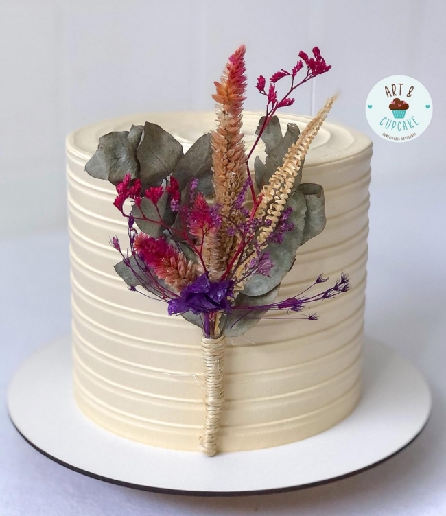 32 bolo para casamento rústico @art e cupcake