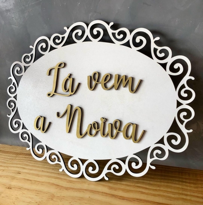 1 plaquinha para entrada da noiva @mil cortes