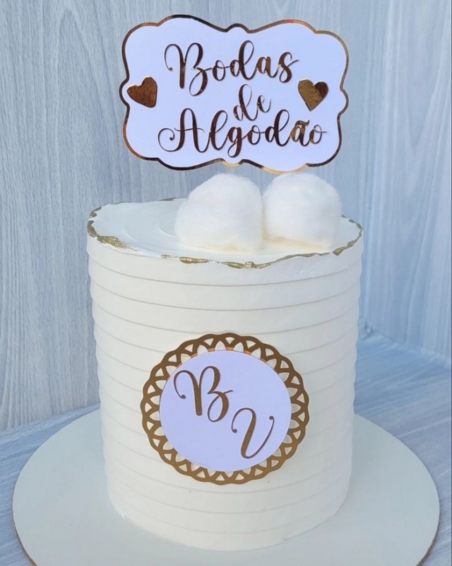 1 bolo de bodas de algodão @geane confeitaria