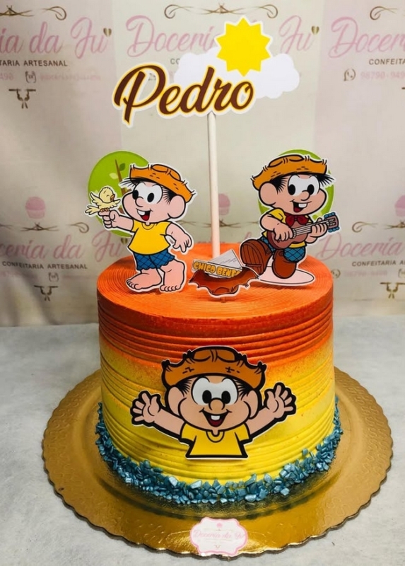 19 bolo simples festa Chico Bento @doceriadajuliana