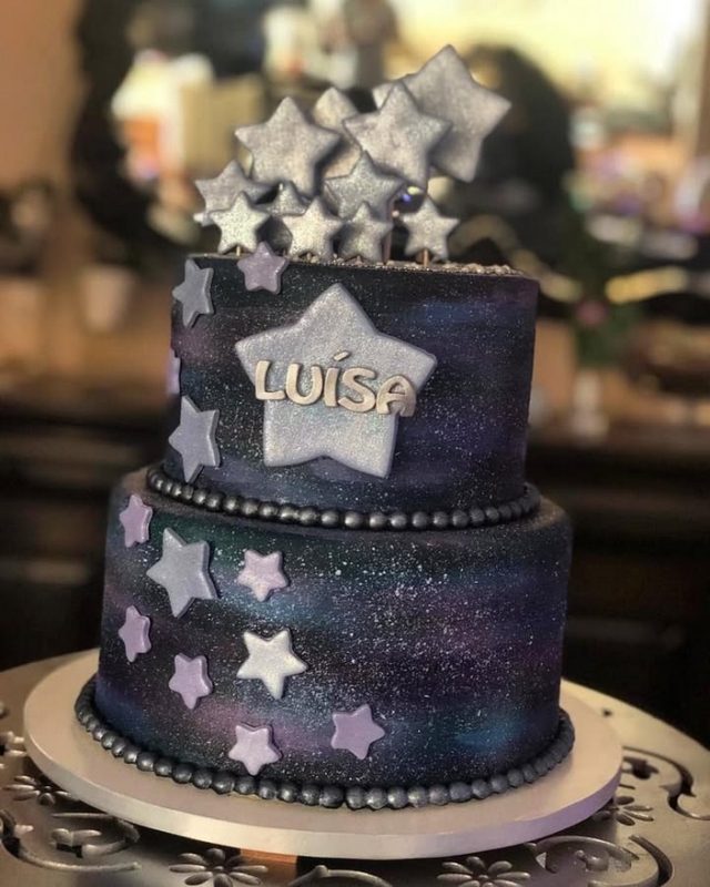 14 bolo decorado galáxia @duplo confeito
