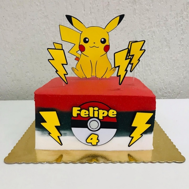 15 bolo quadrado Pikachu @pededadi