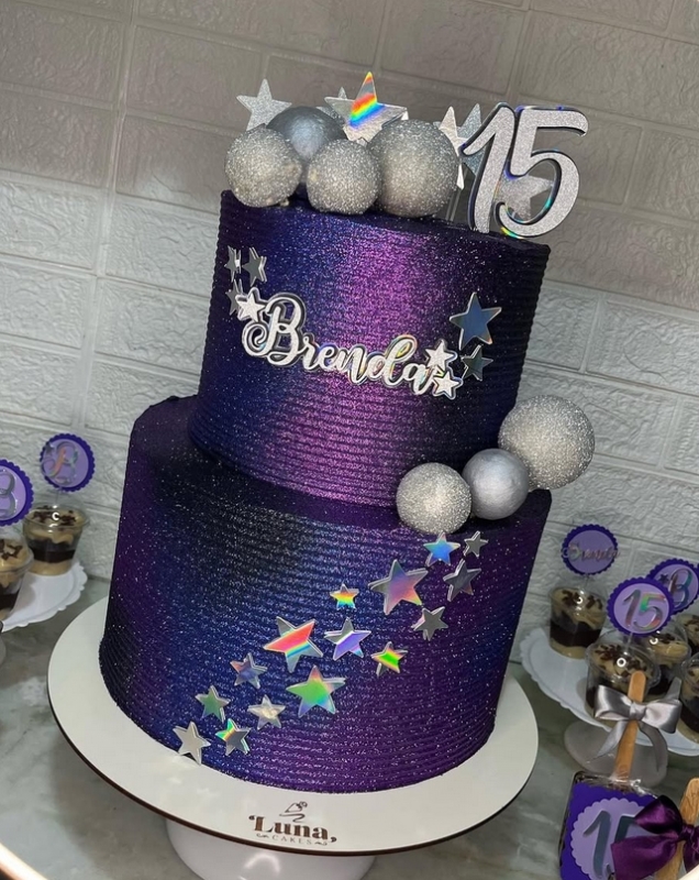 19 bolo galáxia para 15 anos @ luna cakes