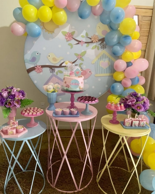 2 decoração simples chá de bebê passarinho @nyellelocacoes
