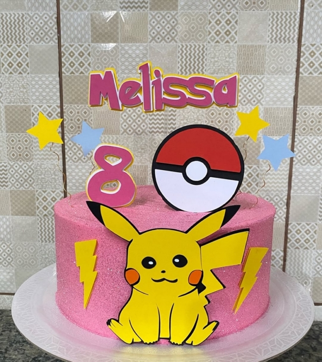 24 bolo Pikachu rosa @docedocurabd