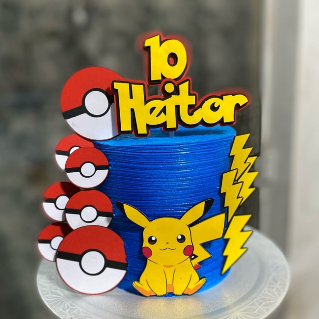 25 bolo pikachu azul @lucarvalhopersonalizados