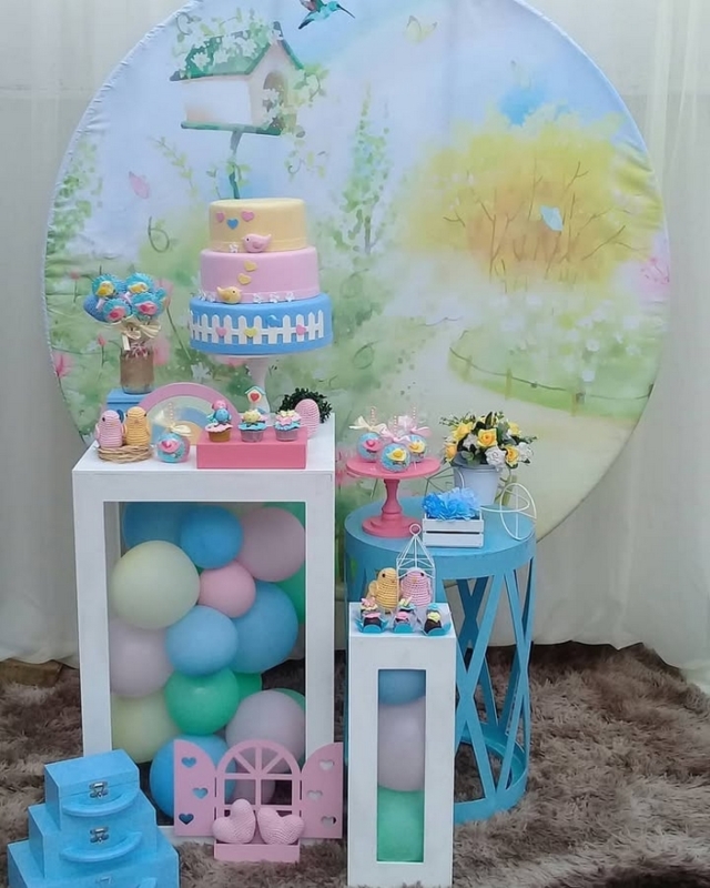 3 chá de bebê de passarinho decoração @decorefestaslocadora
