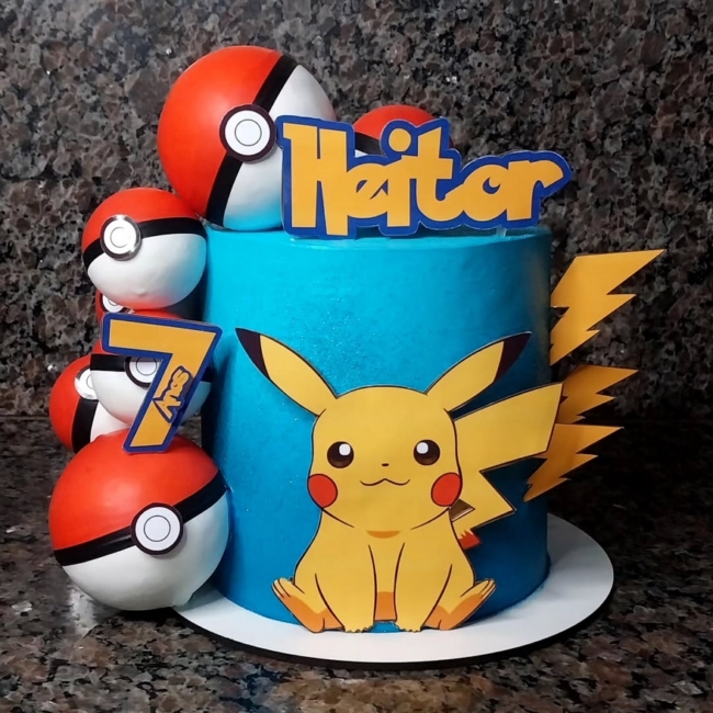 30 bolo azul Pikachu @lu delicias1