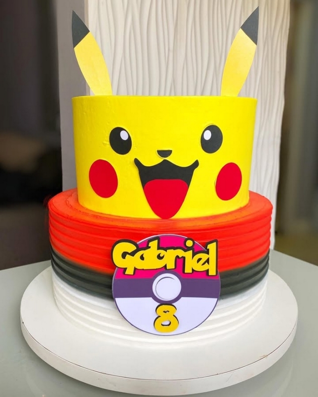 34 bolo 2 andares Pikachu @rosangela fest