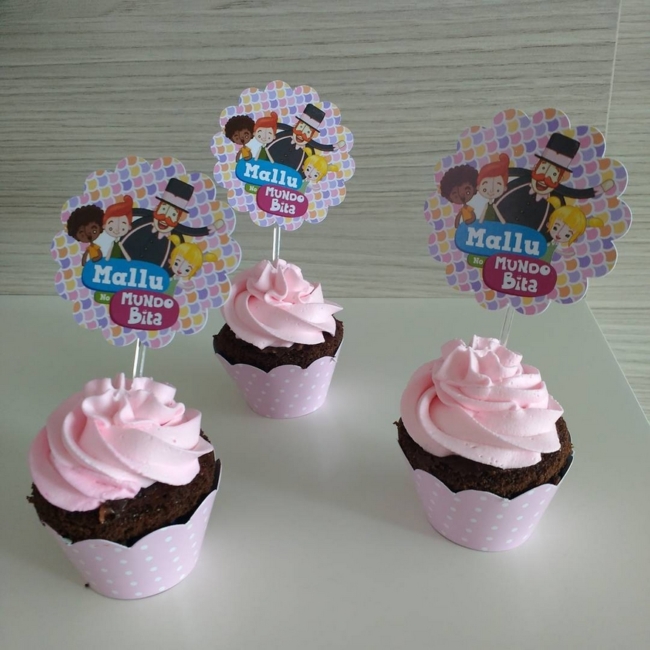 19 cupcake Mundo Bita rosa @meudoceq