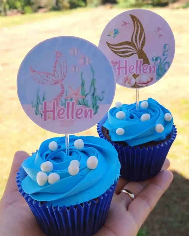 2 cupcake de sereia com topper @marciap guedes kitsfestas