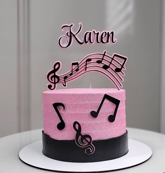 21 bolo feminino com notas musicais @josivipo