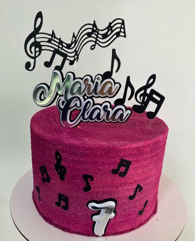 22 bolo notas musicais com glitter @ateliemariadocinho
