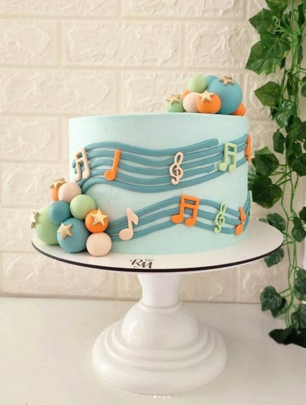 33 bolo decorado com notas musicais @rosannemarinho
