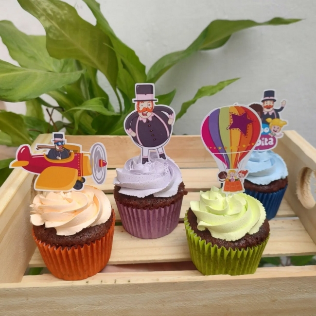 6 cupcake Mundo Bita @canarinibolos