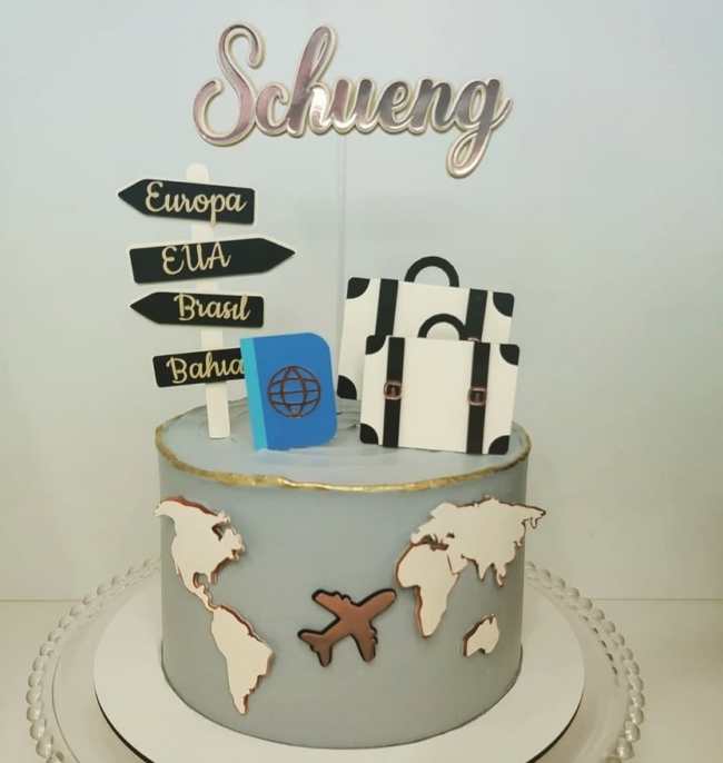 1 topo de bolo de mala de viagem @liditoposdebolo