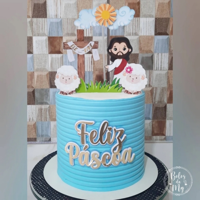 10 topo de bolo de ovelhinha com Jesus @bolosdamy bv