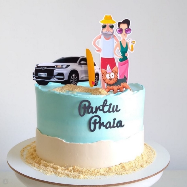 10 topo de bolo de viagem de carro @tharomero personalizados