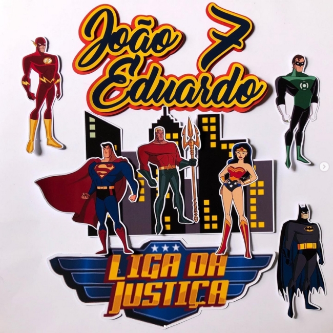 18 topo de bolo personalizado Liga da Justiça @personalizadosdos sonhos