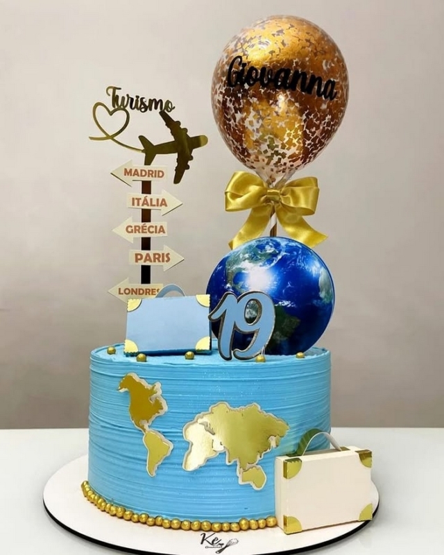 20 topo de bolo de viagem ao mundo @bipersonalizados