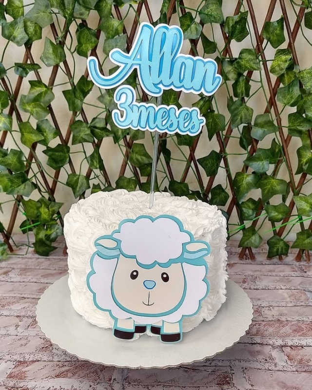 21 topo de bolo de ovelhinha azul @crispolveri