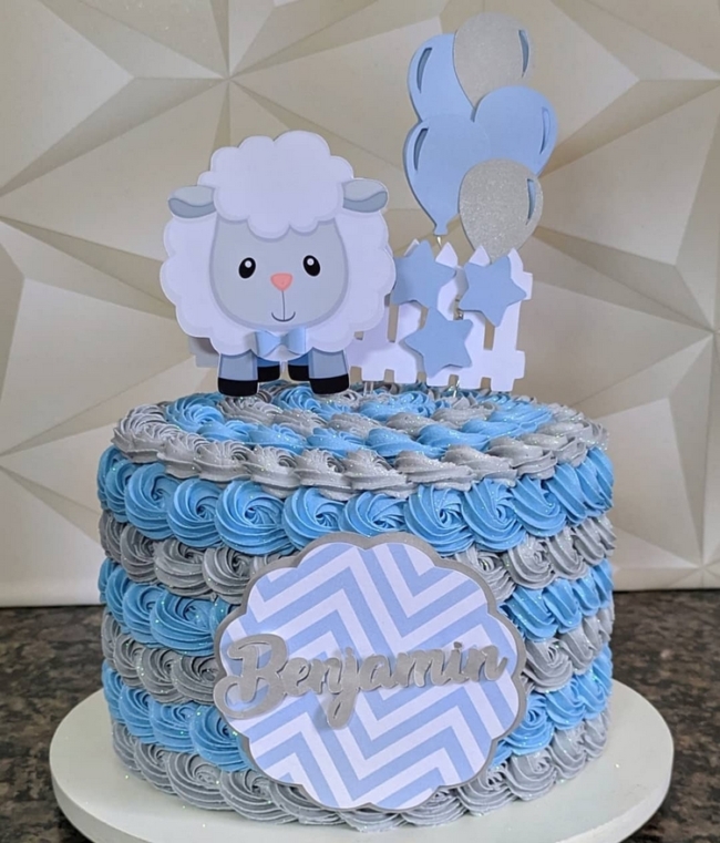 22 topo de bolo de ovelhinha azul @maredocesjp