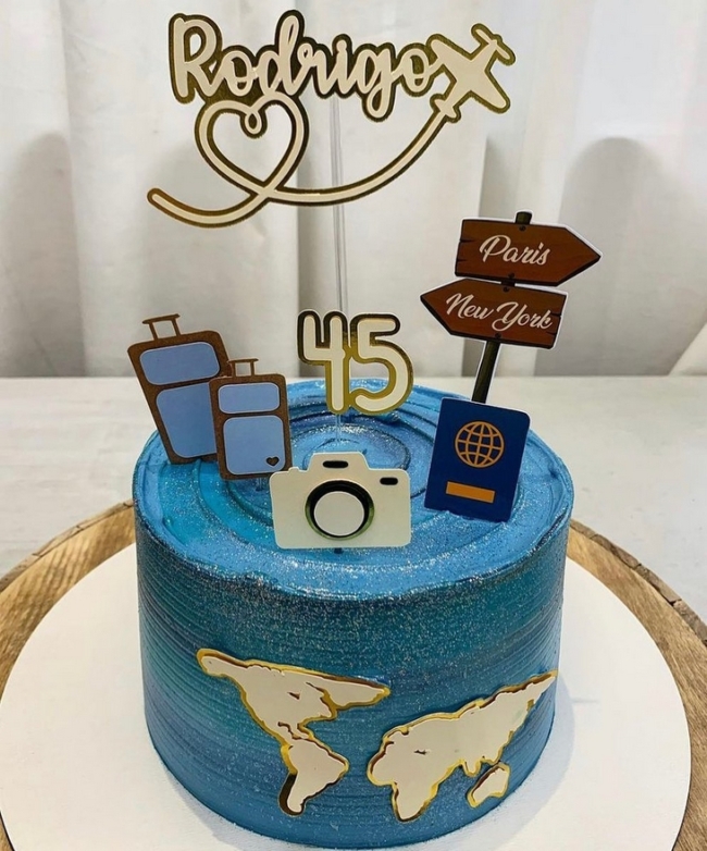 24 topo de bolo de viagem personalizado @galeria das lembrancinhas