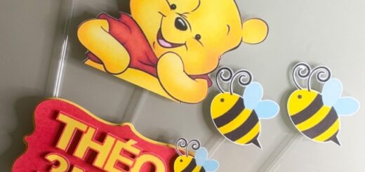 24 topo de bolo ursinho Pooh personalizado @personalizadoscarminatti