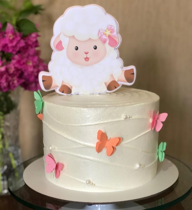 4 topo de bolo de ovelhinha @nlconfeitaria