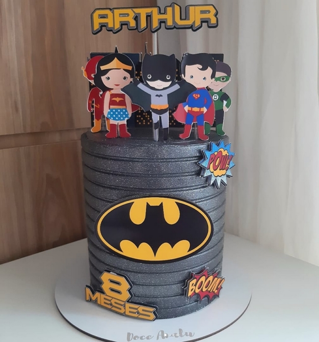 7 topo de bolo Liga da Justiça baby @doceanaludoceria