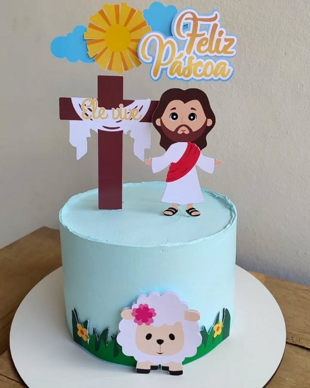 8 topo de bolo de ovelhinha Páscoa @gizelialvesconfeitaria