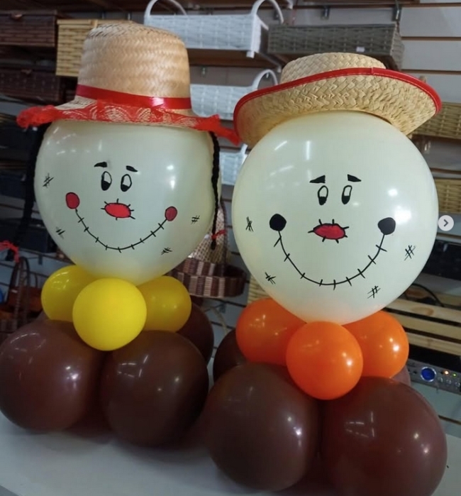 12 enfeite de festa junina com balões @meubalaobh