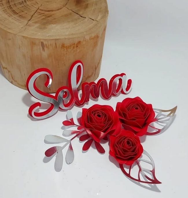 14 topo de bolo de rosas vermelhas @personalizadosmonteiro