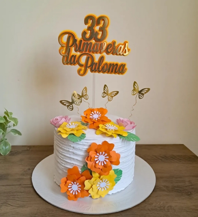 18 topo de bolo de flores coloridas @mimosdaelida