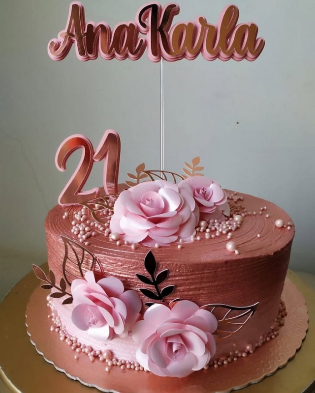19 topo de bolo rose e rosa @contem papelaria