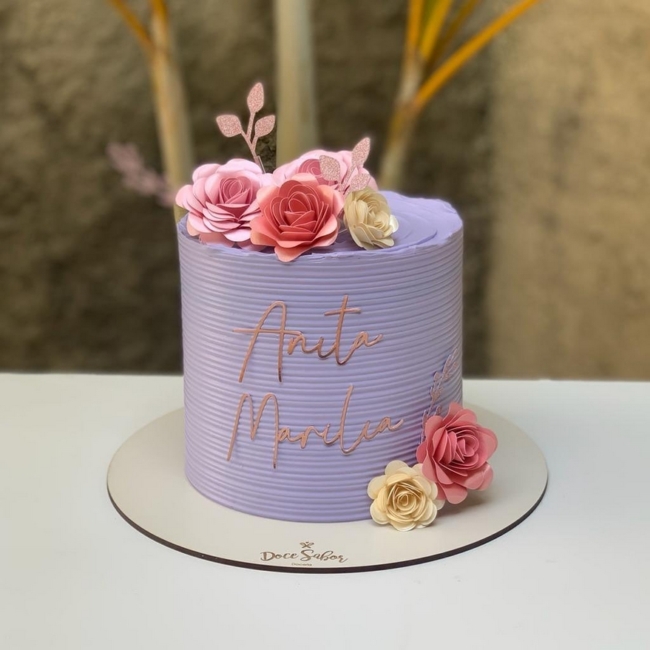 20 topo de bolo de flores de papel @amarepapelariaafetiva