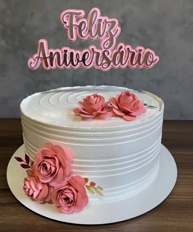 24 topo de bolo de flores rosas @jullianeveiga