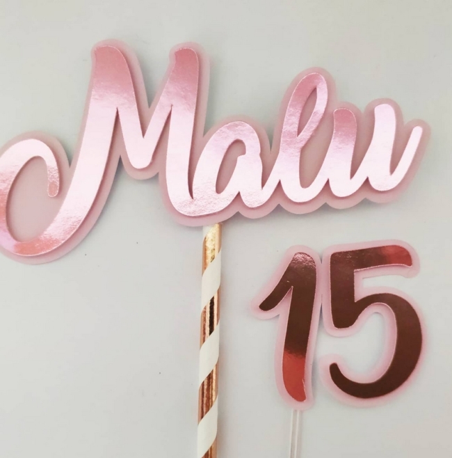 30 topo de bolo rose gold @rianipersonalizados
