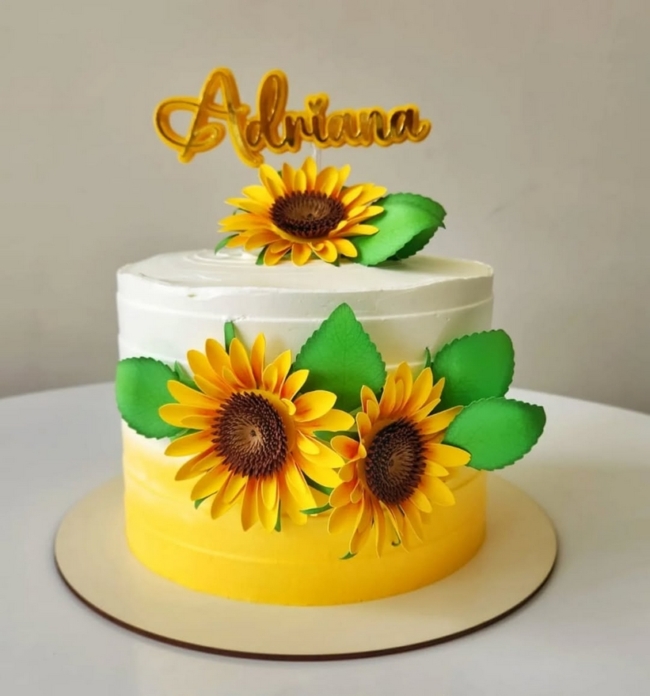 6 topo de bolo de girassol @indecorpapelariapersonalizada