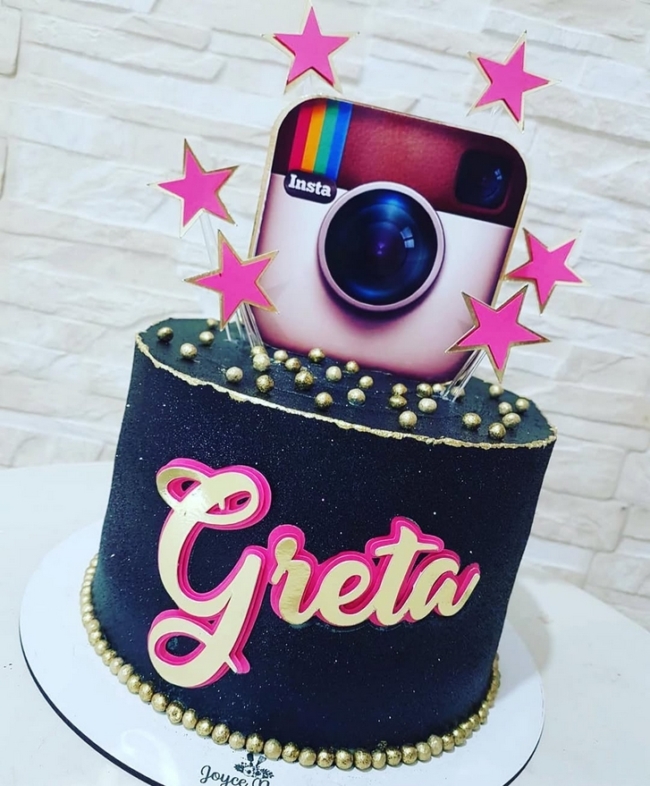 10 topo de bolo Instagram feminino @princesinhadopapel